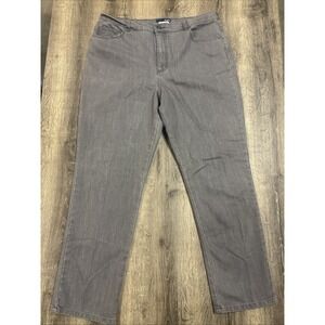 Basic Editions Jeans Faded Gray Denim Straight Vintage Women Size 18 Classic Fit
